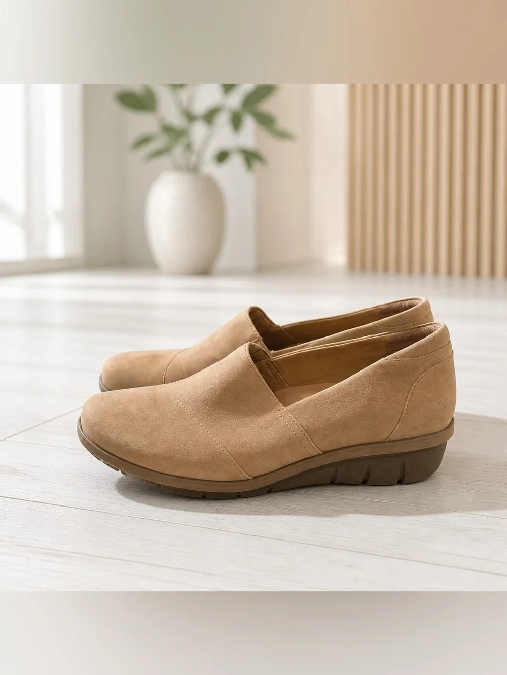 Dansko Julia Nubuck Slip-On Loafers in Tan Suede